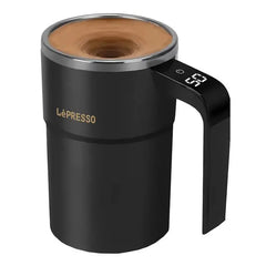 A Photo Of LePresso Auto Magnetic Stirring Cup – 380ml Self-Stirring, Rechargeable Stainless Steel Cup with Touch Control & Patented Design