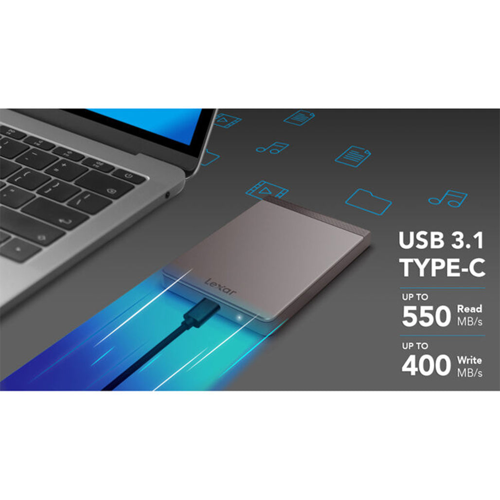 A Photo Of Lexar SL200 Portable USB 3.1 Type-C - 2TB External SSD