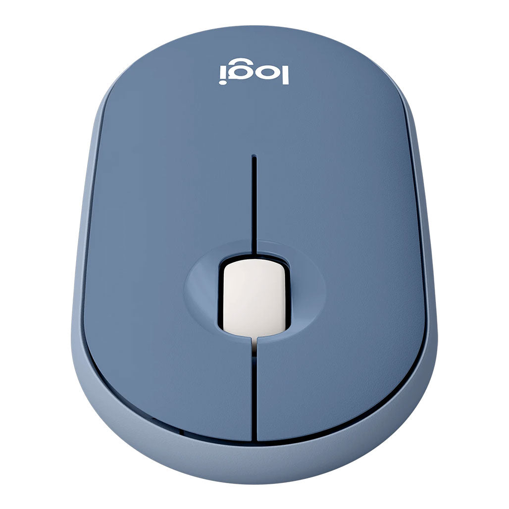 A Photo Of Logitech 910-006753 Pebble M350 - Blueberry - Slim Portable Wireless Mouse, Silent Click, Bluetooth & USB