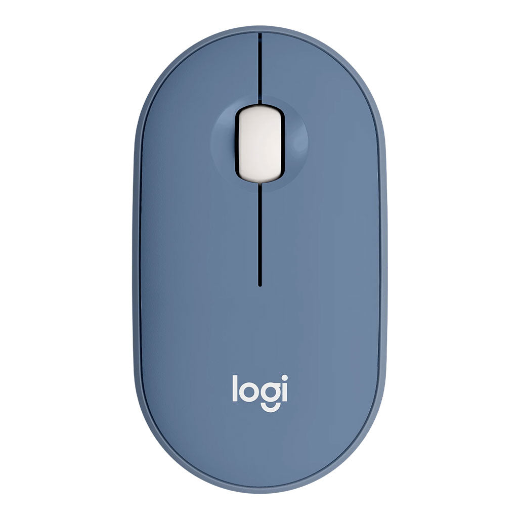 A Photo Of Logitech 910-006753 Pebble M350 - Blueberry - Slim Portable Wireless Mouse, Silent Click, Bluetooth & USB