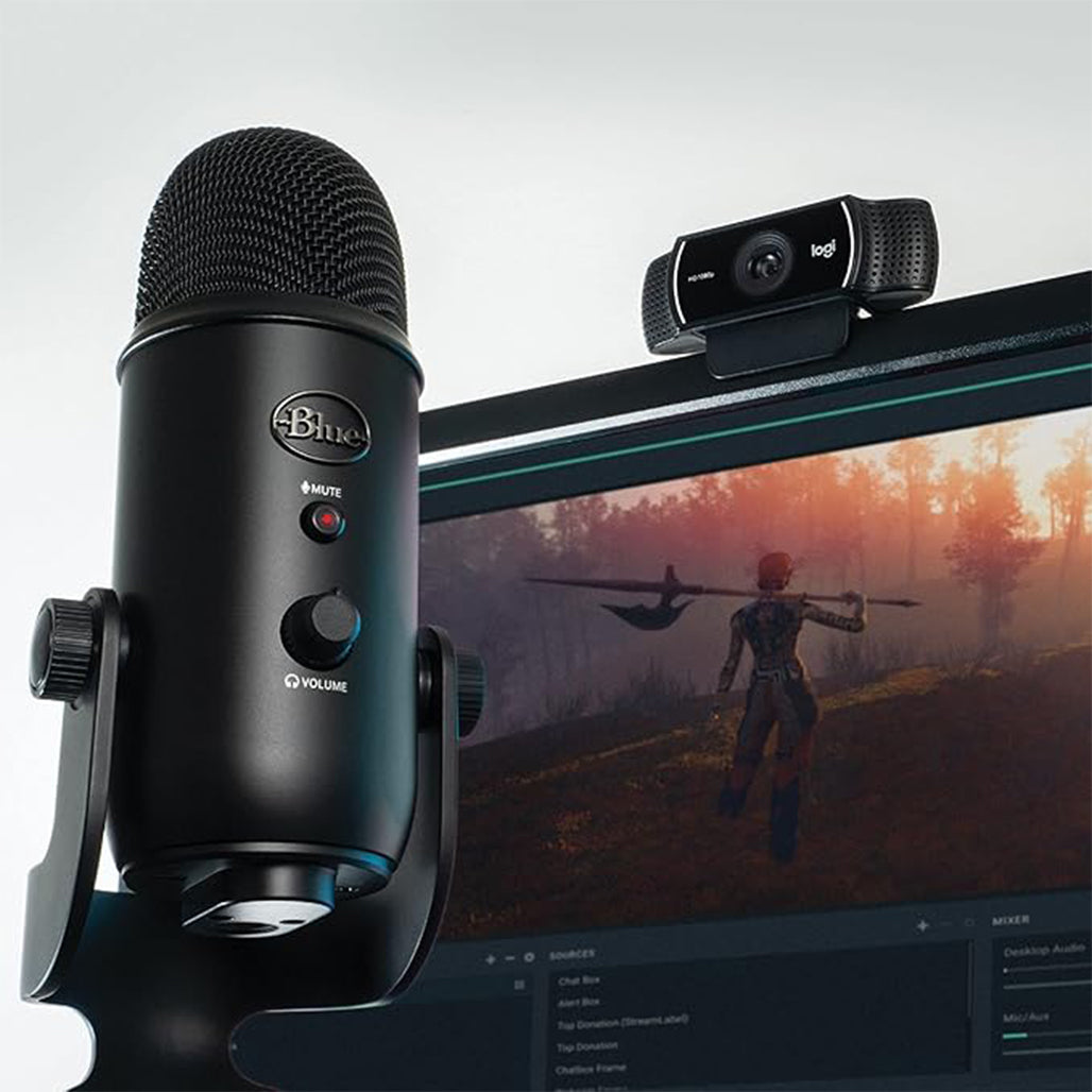 A Photo Of Logitech Pro Streamer Pack with Blue Yeti USB Microphone & C922 Pro HD Webcam - Studio-Quality Audio and HD Video for Streaming and Content Creation