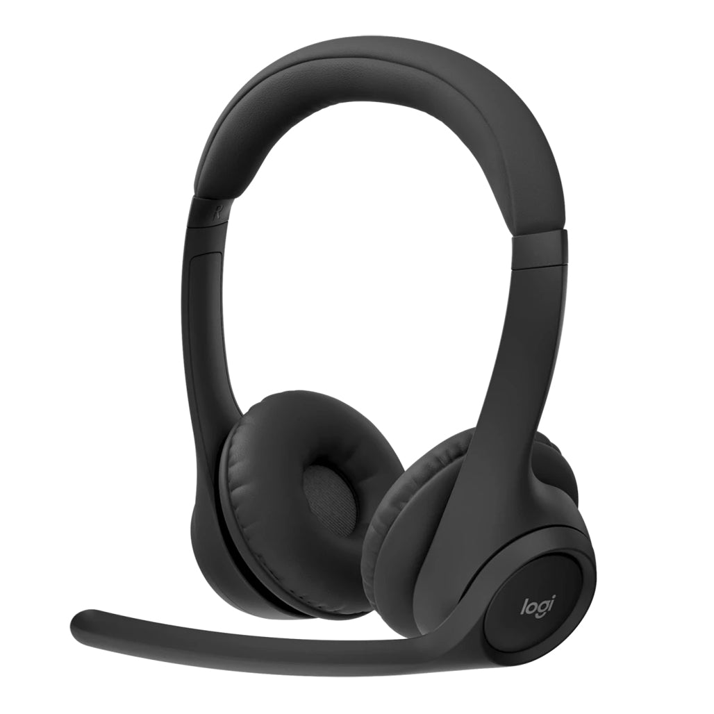 A Photo Of Logitech Zone 300 Wireless Headset - Midnight Black | Dual Noise-Canceling Mics, 20-Hour Battery Life