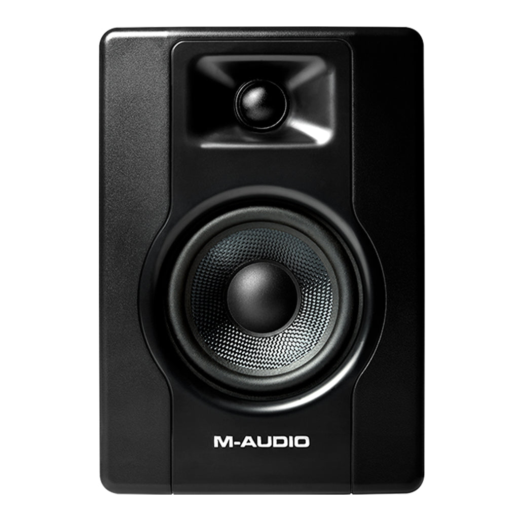 A Photo Of M-Audio BX4 - 4.5” 120-Watt Multimedia Reference Monitors | Black Kevlar Drivers | Perfect for Music Production, Live Streaming, Podcasting (Pair)