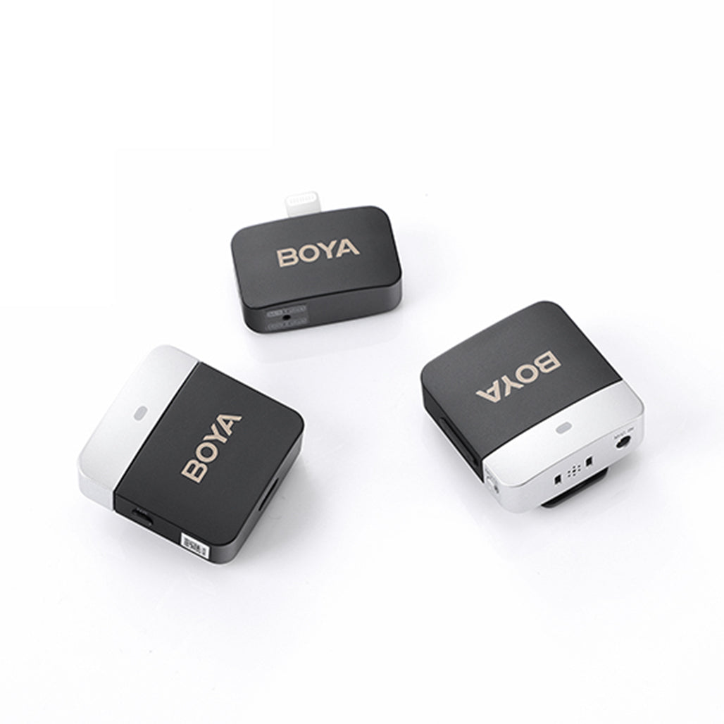 A Photo Of Boya BY-M1V6 - 2.4GHz Dual-Channel Wireless Microphone System for Lightning Devices