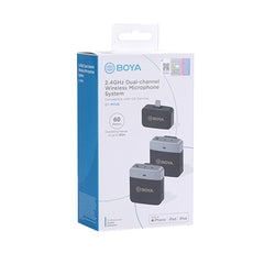 A Photo Of Boya BY-M1V6 - 2.4GHz Dual-Channel Wireless Microphone System for Lightning Devices