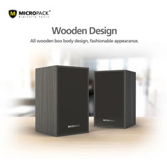 A Photo Of Micropack MS-215A Wired Multimedia Wooden Speakers - Surround Sound, Stereo Amplifier, AUX Input