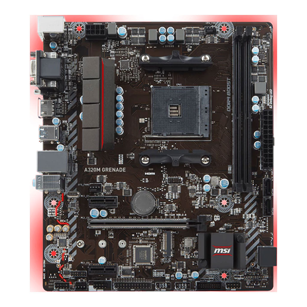 MSI Motherboard A320M Grenade 911-7A39-009, 32588359729404, Available at 961Souq