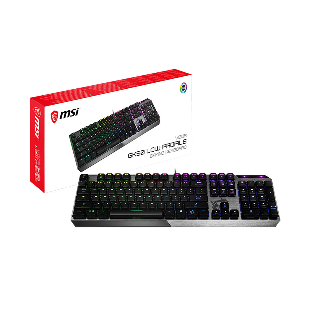 A Photo Of MSI Vigor GK50 Low Profile Full-size Wired Mechanical Gaming Keyboard