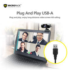 A Photo Of Micropack MWB-16 - 720P HD Webcam with 1 Million Pixels, Noise Isolating Mic, and USB 2.0 Plug-and-Play