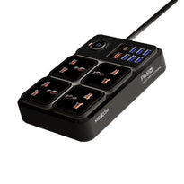 Moxom MX-ST17 - 7 USB + 1 PD 20W, 2500W Max Outlets, 12 in 1 EU Power Strip