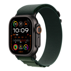 A Photo Of Apple 49mm Alpine Loop - Large Black Titanium Finish | Rugged, Carbon Neutral Design