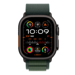 A Photo Of Apple 49mm Alpine Loop - Large Black Titanium Finish | Rugged, Carbon Neutral Design