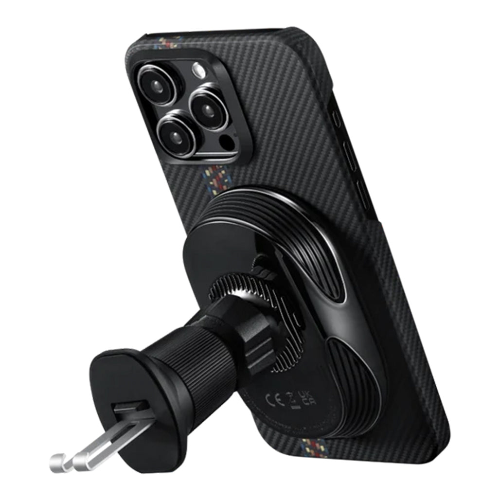 A Photo Of Pitaka MagEZ Car Mount Pro 2 Qi2 - 15W Fast Wireless Charging Car Vent Mount, Compatible with Tesla and Other Brands