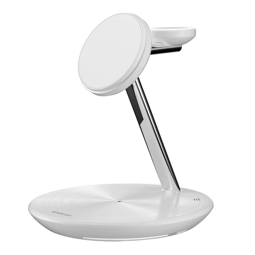 MagEasy PowerStation 5 in 1 Magnetic Wireless Charging Stand - White, 33092458578172, Available at 961Souq