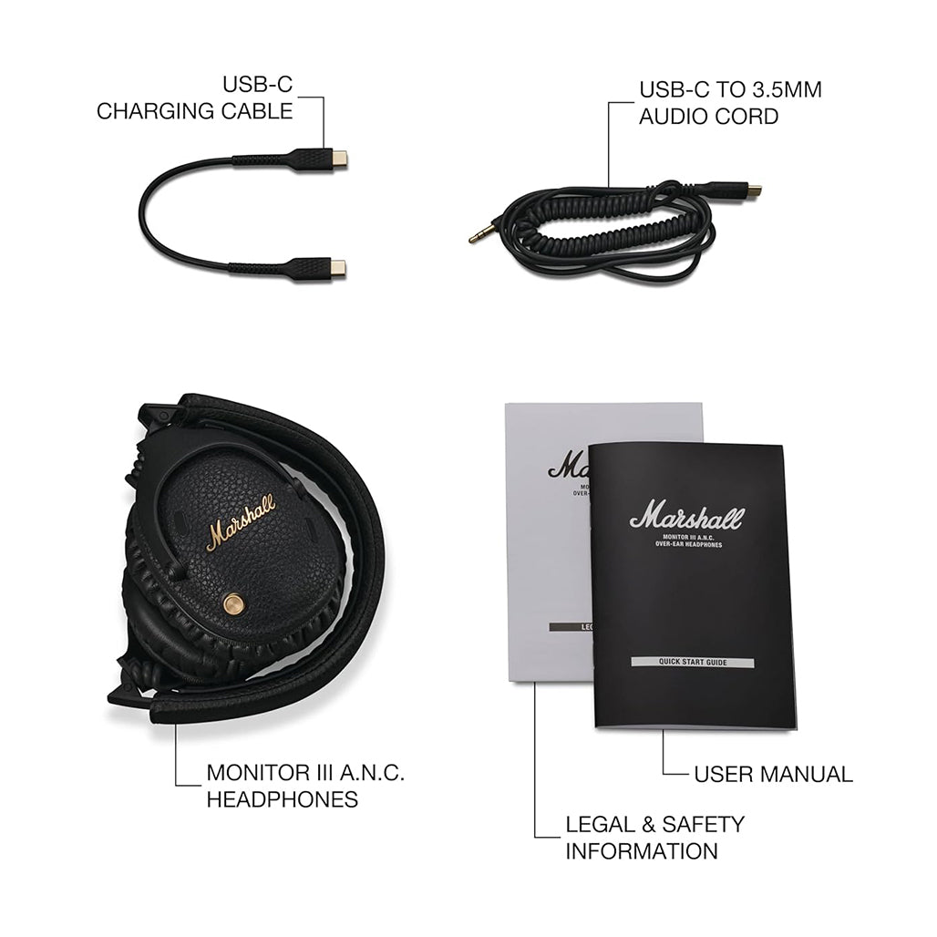 A Photo Of Marshall Monitor III A.N.C. Over-Ear Headphones – Active Noise Cancellation, Transparency Mode, and Premium Audio Quality