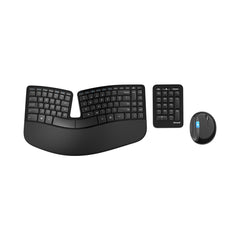 A Photo Of Microsoft L5V-00018 Sculpt Ergonomic Desktop - BlueTrack Keyboard and Mouse, English/Arabic Layout