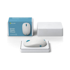 A Photo Of Microsoft Ocean Plastic Mouse - White | Eco-Friendly Design with Bluetooth 5.0 and Up to 12 Months Battery Life