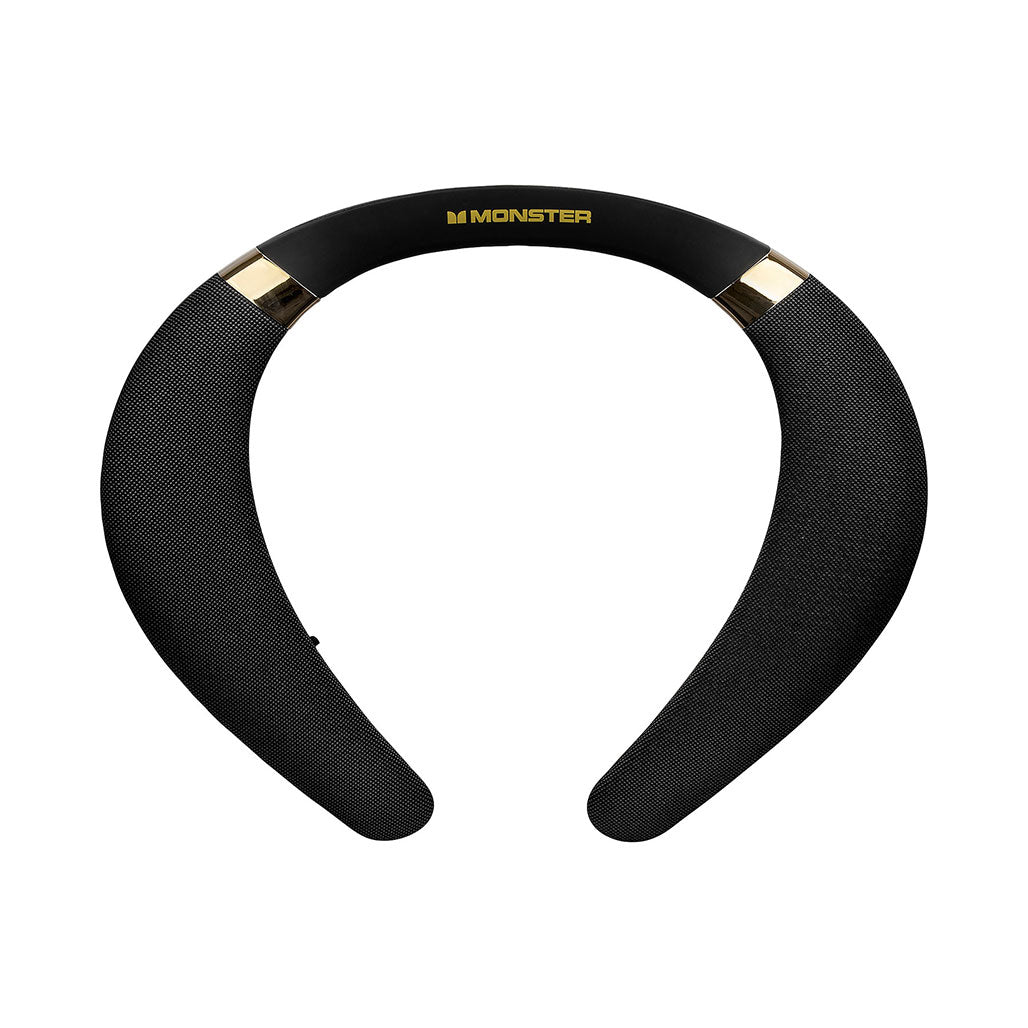 A Photo Of Monster Boomerang Bluetooth Wireless Neckband Speaker - Black | Portable, Sweat-Resistant, 3W, 34mm Drivers