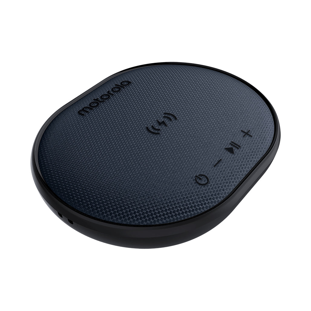 A Photo Of Motorola ROKR 500 Wireless Portable Speaker - Compact Bluetooth Speaker with Wireless Charging Pad, IPX6 Waterproof