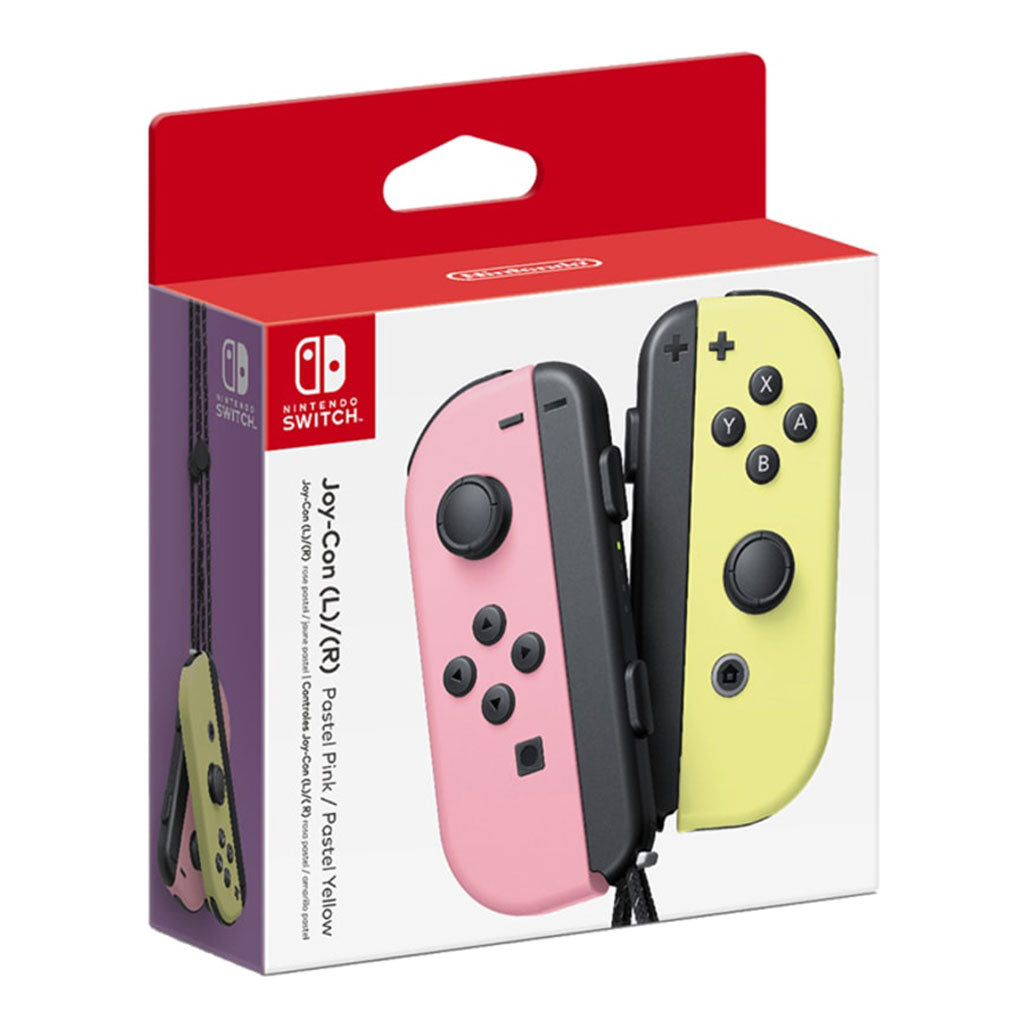 A Photo Of Nintendo Joy-Con (L/R) Pastel Pink and Pastel Yellow Controllers