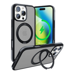 A Photo Of Torras Ostand R Fusion Case with 360° Rotating Stand for iPhone 16 Pro Max – Military-Grade Protection and Fingerprint Resistance