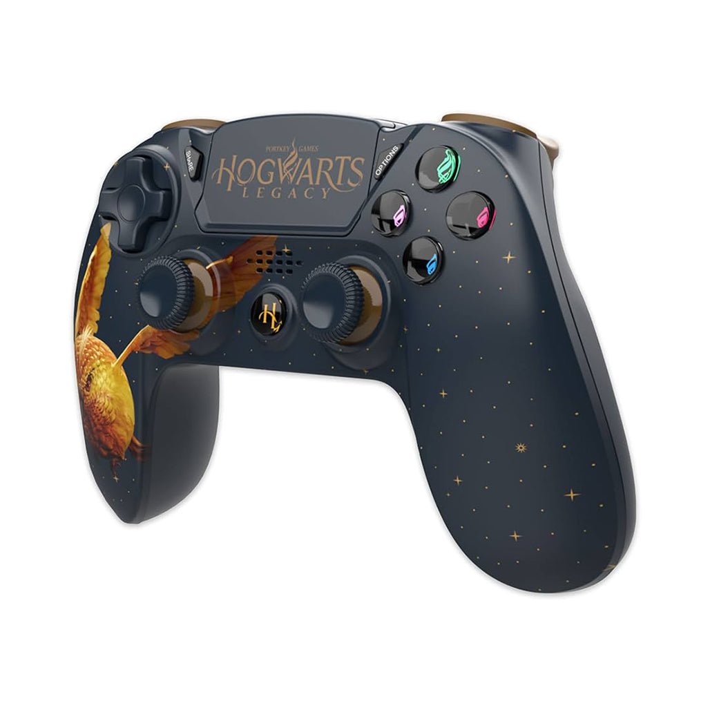 A Photo Of Official Hogwarts Legacy Wireless PS4 Controller - Dark Blue | Ergonomic Design, Dual Vibration, Bluetooth Connectivity