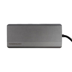 A Photo Of Powerology 12-in-1 USB-C Hub with Dual HDMI, Ethernet, 100W PD, VGA, USB, SD & MicroSD – Dark