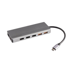 A Photo Of Powerology 12-in-1 USB-C Hub with Dual HDMI, Ethernet, 100W PD, VGA, USB, SD & MicroSD – Dark