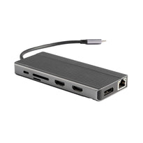 Powerology 13in1 USB-C Hub 4K HDMI Type-C 100W PD Ethernet USB SD MicroSD 3.5AUX