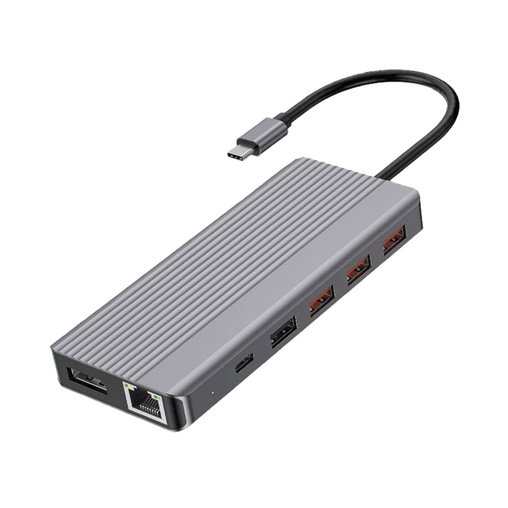 A Photo Of Powerology 13-in-1 USB-C Hub with Dual HDMI, 4K DisplayPort, Ethernet, and SD/MicroSD Card Slots