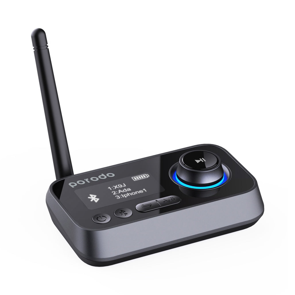 A Photo Of Porodo 3in1 Bluetooth Transmitter Receiver and Wireless Audio Adaptor - Black