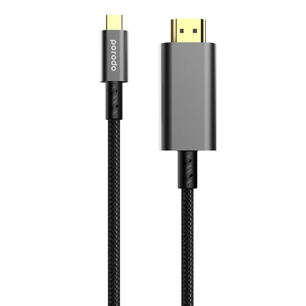 A Photo Of Porodo 4K HDMI to Type C Cable 1.8M | PD-4KHDMC-BK