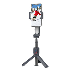 A Photo Of Porodo Anti-Shake 2-Axis Gimbal Stabilizer with Rotatable Central Control, Built-in Tripod, and 3-Mode Light for Smartphones & Action Cameras