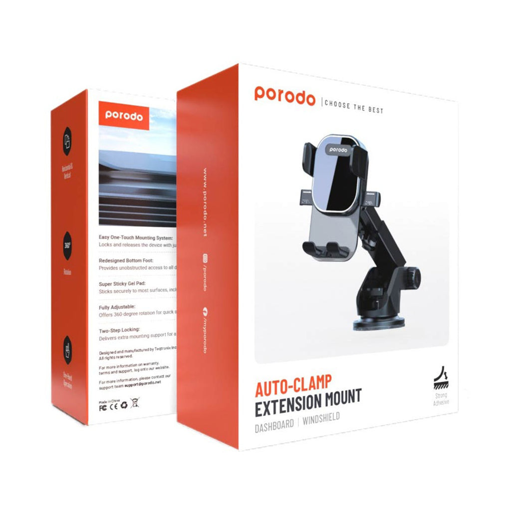 A Photo Of Porodo Adjustable Air Vent Car Mount – Secure One-Hand Operation, 360° Rotation, Strong Adhesive – Black