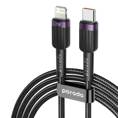 Porodo Braided 20W PD C to Lightning Fast charging Cable 1M - Purple