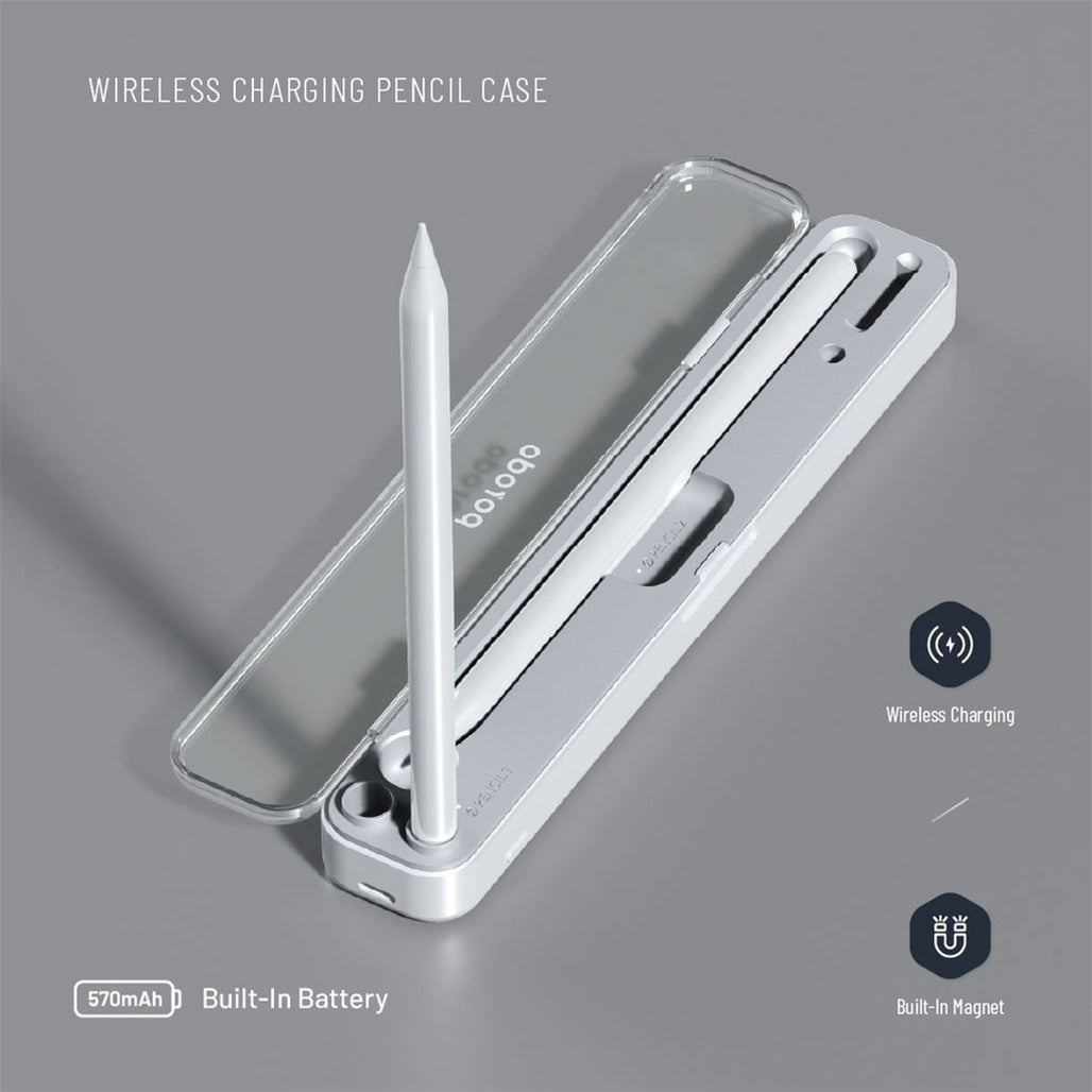 A Photo Of Porodo Wireless Charging & Storage Case for Apple Pencil 1 & 2 – Compact Design, LED Indicator, Pencil Tip Storage