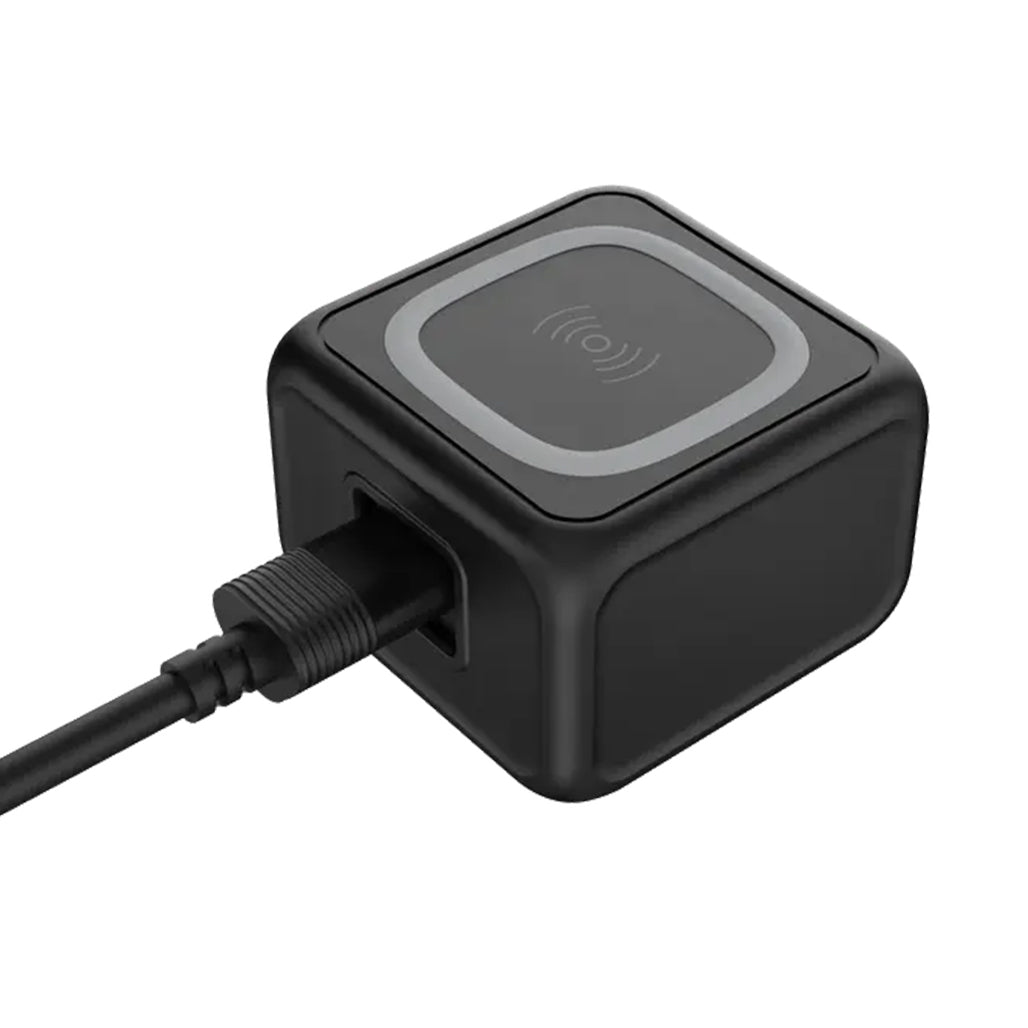 A Photo Of Porodo Desktop Charger - Triple Ports Fast Wireless Charger | PD-FWCH005-BK