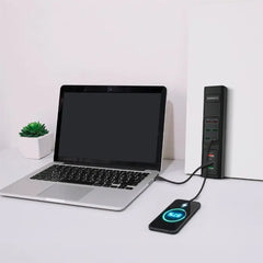 A Photo Of Porodo 85W Multi-Port USB Charging Hub - Fast Charging with 9 Ports, UK Plug, and 2M Cable