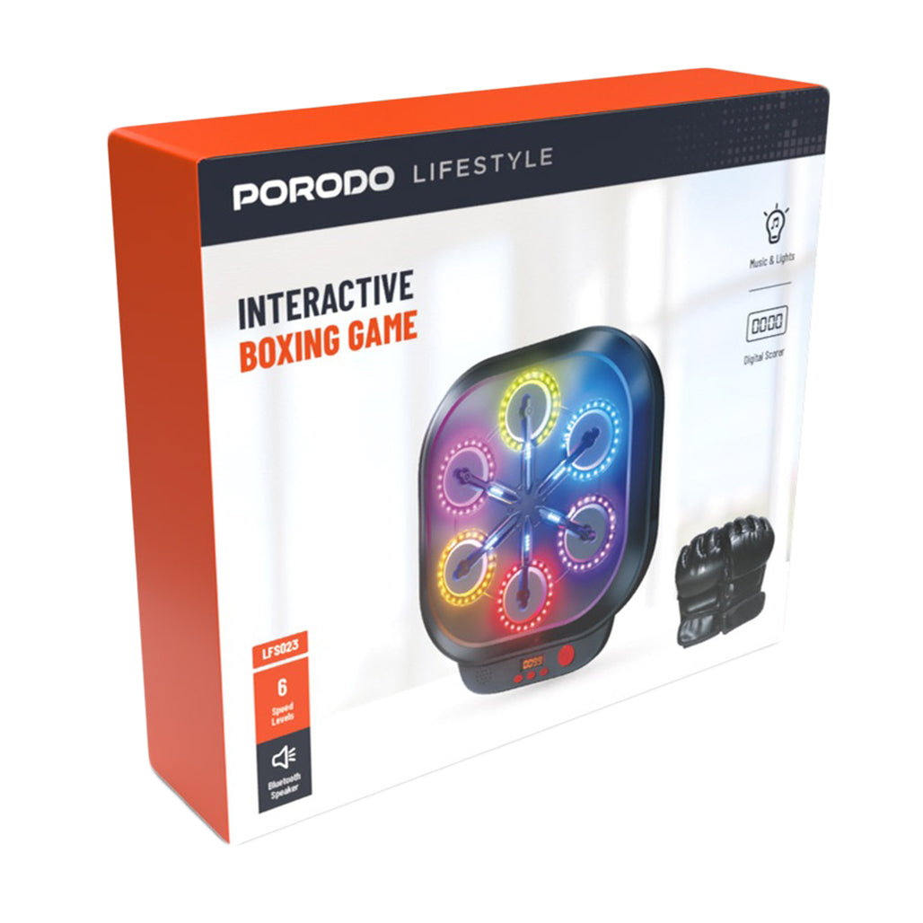 A Photo Of Porodo Lifestyle Interactive Boxing Game - High-Energy Fun with Bluetooth Speaker - PD-LFST023-BK