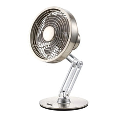 A Photo Of Porodo Lifestyle Metal Desk Fan - Gray | Compact, Rechargeable, and Adjustable Cooling Solution