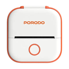 A Photo Of Porodo Lifestyle Pocket HD Thermal Printer – Portable, High-Resolution, Rechargeable (White/Orange)