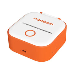 A Photo Of Porodo Lifestyle Pocket HD Thermal Printer – Portable, High-Resolution, Rechargeable (White/Orange)