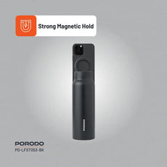 A Photo Of Porodo Lifestyle Magnetic Mount Water Bottle - Black