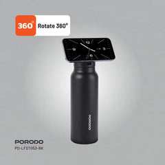 A Photo Of Porodo Lifestyle Magnetic Mount Water Bottle - Black