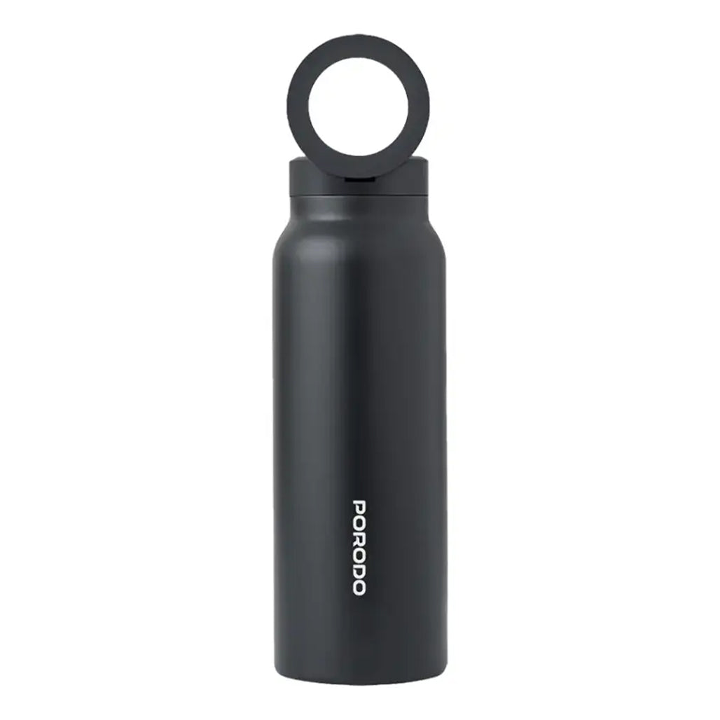 A Photo Of Porodo Lifestyle Magnetic Mount Water Bottle - Black