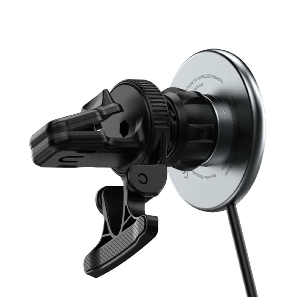 A Photo Of Porodo 3-in-1 Magnetic Car Charger Mount 15W with 20W PD Fast Car Charger, Air Vent Mount & LED Indicator