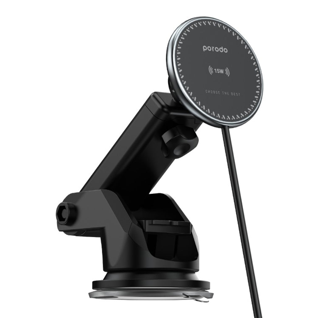 A Photo Of Porodo 3-in-1 Magnetic Car Charger Mount 15W with 20W PD Fast Car Charger, Air Vent Mount & LED Indicator