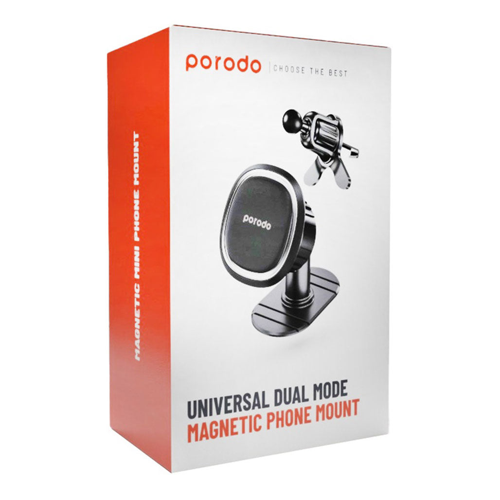 A Photo Of Porodo Universal Dual Mode Magnetic Phone Mount – Strong Magnetic Hold & Compact Design