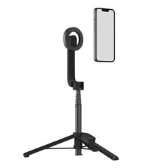 A Photo Of Porodo Magnetic Selfie Stick with 64.5cm Extendable Tripod, Wireless Remote Control, and 16 Strong Magnets – Black