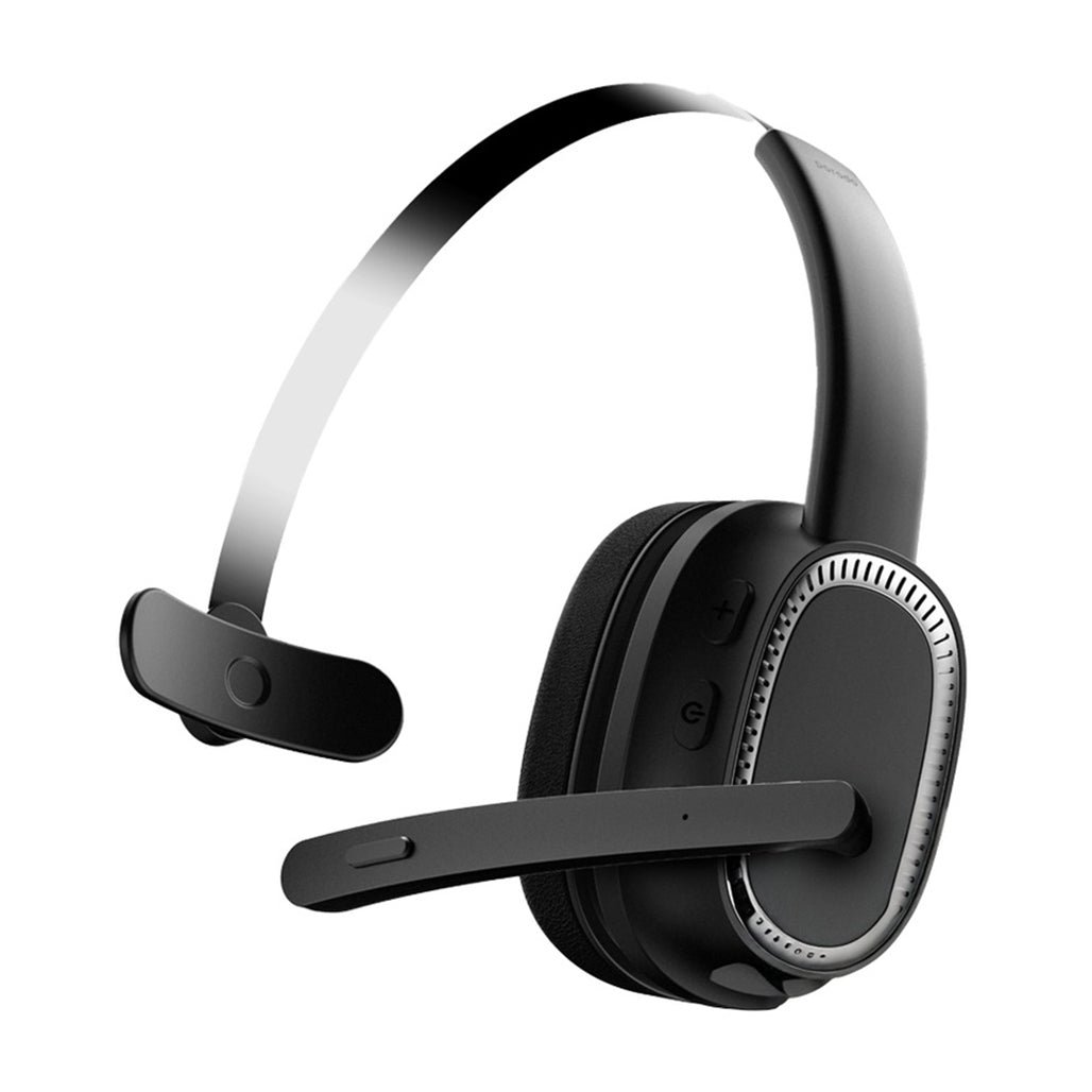 A Photo Of Porodo ENC Wireless Work Headphone - Black | Bluetooth V5.2, Noise-Cancelling Microphone, 15-Hour Battery